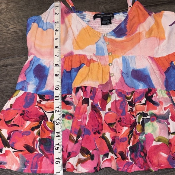 French Connection NWOT Isadora Patched Tiered Tank Top Size 2 Multi Color - Picture 14 of 15